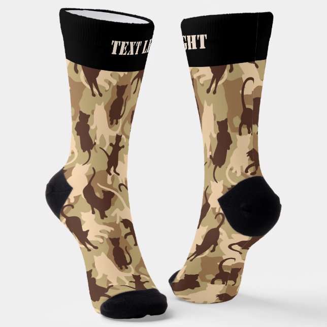 Cats Desert Camouflage Pattern Socks (Angled)