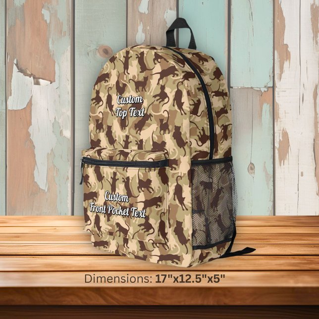 Cats Desert Camouflage Printed Backpack (Creator Uploaded)