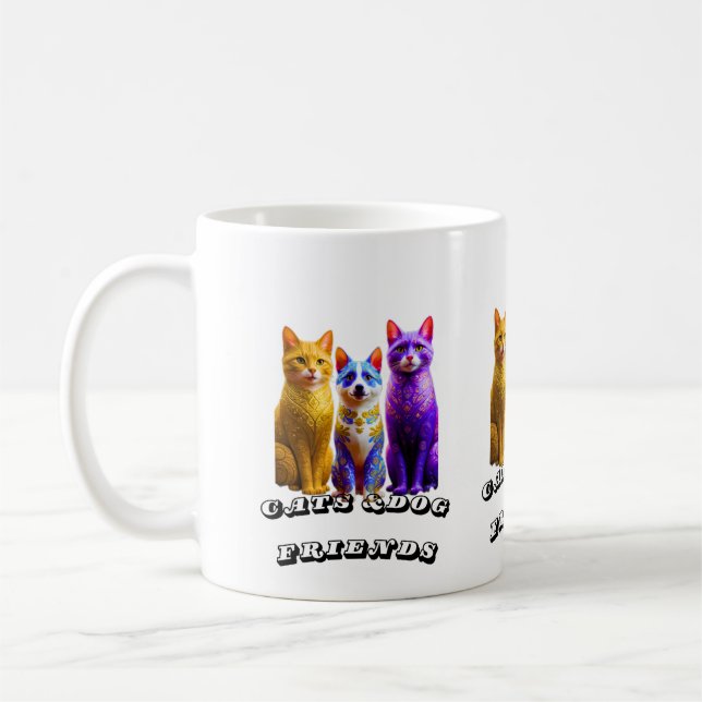 Cats & dog friend s  coffee mug (Left)