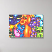 Cats & Dogs colourful Abstract original Animal art