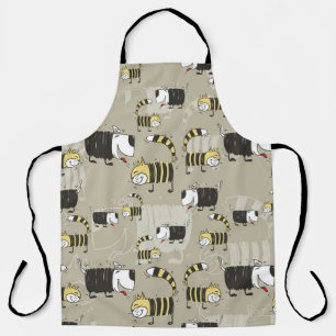 Cats & Dogs: Funny Seamless Texture Apron