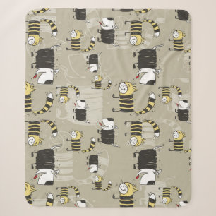 Cats & Dogs: Funny Seamless Texture Sherpa Blanket