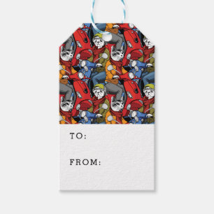 Cats & Dogs Scooter Pattern   Add Your Text Gift Tags