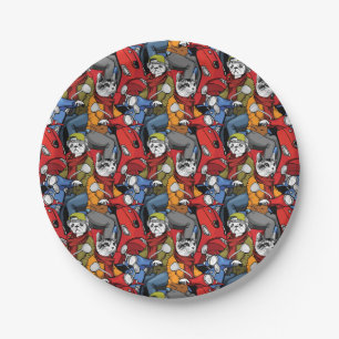 Cats & Dogs Scooter Pattern Paper Plate