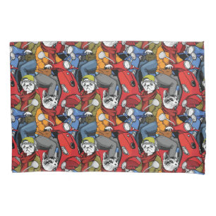 Cats & Dogs Scooter Pattern Pillowcase