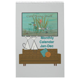 Cats Doing Stuff 12 month Calendar