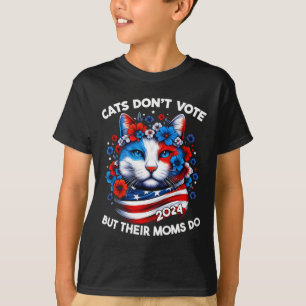 Cats Don't Vote But Their Moms Do 2024 Cat Ladies T-Shirt