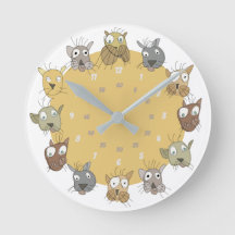 Cats Doodle Wall Clock
