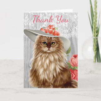 Cats dressed in hats thank you card