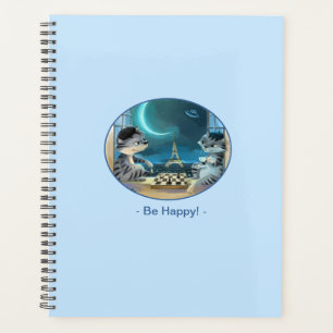 Cats Eiffel Tower - Night Happy Weekly Planner