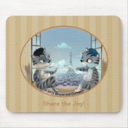 Cats & Eiffel Tower – Paris Joy Mousepad