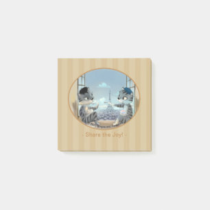 Cats & Eiffel Tower – Paris Joy Notes 3" x 3"