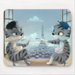 Cats & Eiffel Tower – Paris Mouse Pad