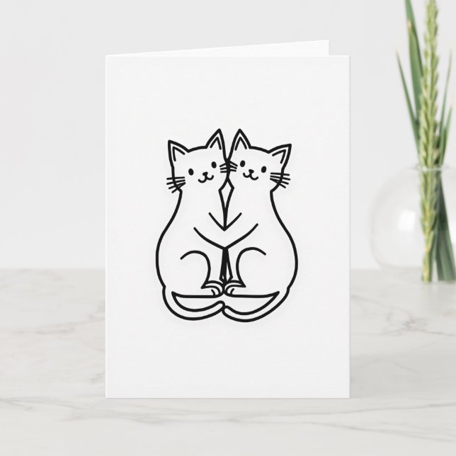 Cats Embrace Love Greeting Card (Front)