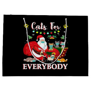 Cats Everybody Christmas Large Gift Bag