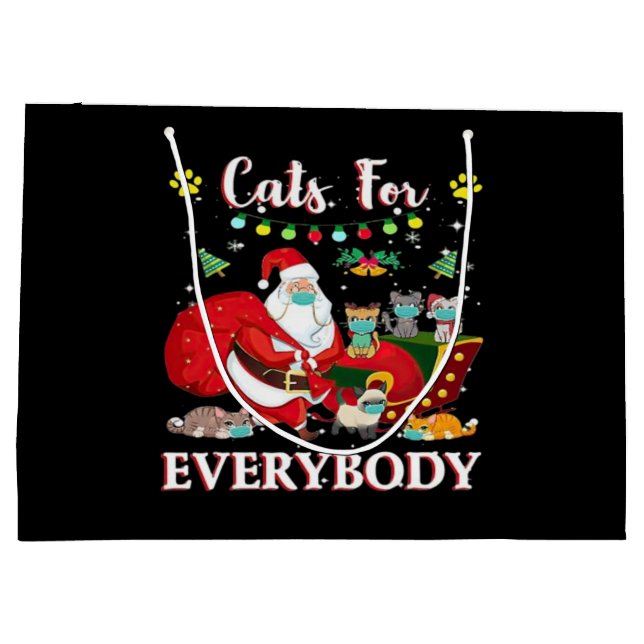 Cats Everybody Christmas Large Gift Bag (Back)