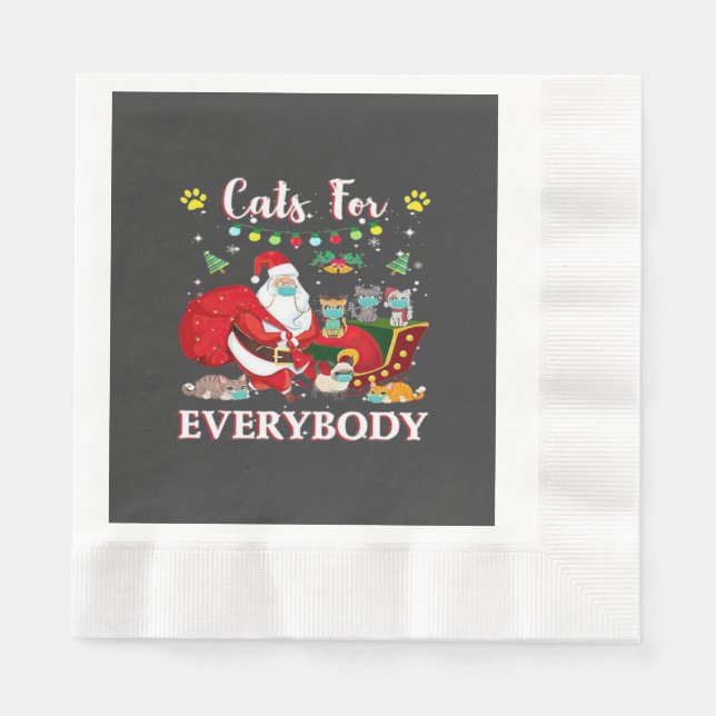 Cats Everybody Christmas Napkin (Front)