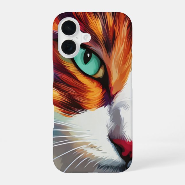 Cat's Eye Design iPhone 16 Case (Back)