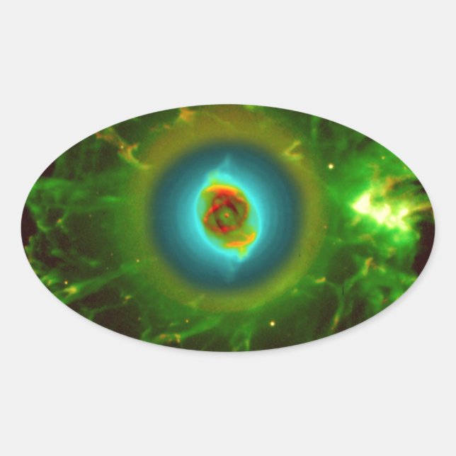 cats-eye-nebula-11167  planetary fog, constellatio oval sticker (Front)