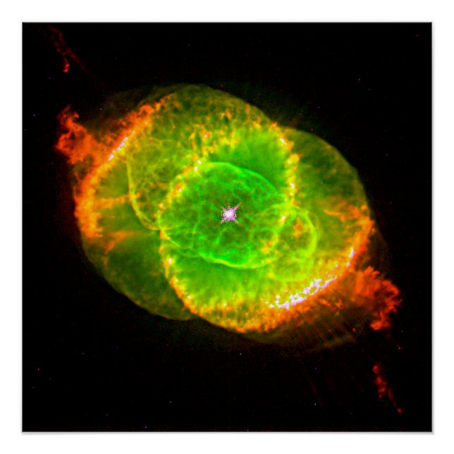 Cat's Eye Nebula NGC 6543 Optical Dying Star Poster (Front)
