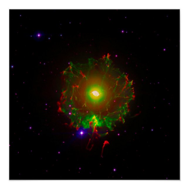 Cat's Eye Nebula or NGC 6543 Colour Composite Poster (Front)