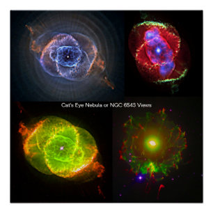 Cat's Eye Nebula or NGC 6543 Views Poster