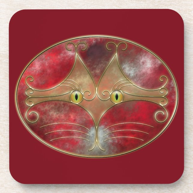 Cat's-Eyes Cork Coaster (Front)