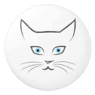 Cat's face ceramic knob