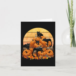 Cats Fall Autumn Pumpkins Thanksgiving Matching Card