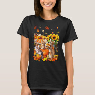 Cats Fall Autumn Pumpkins Thanksgiving Matching Su T-Shirt