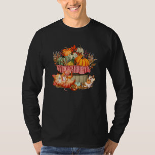 Cats Fall Autumn Pumpkins Thanksgiving Matching Su T-Shirt