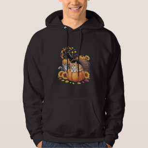 Cats Fall Autumn Pumpkins Thanksgiving Sunflower O Hoodie