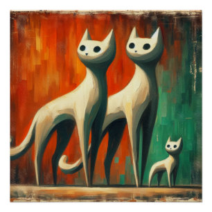 Cats family poster