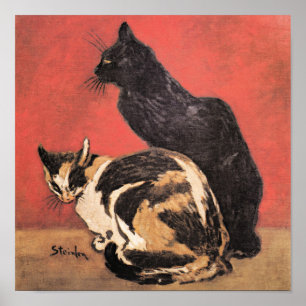 Cats, fine art painting by Theophile Steinlen Poster