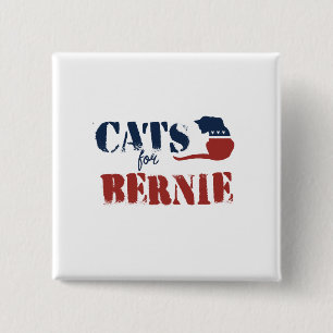 Cats for Bernie 15 Cm Square Badge