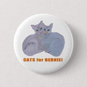 Cats for Bernie! 6 Cm Round Badge