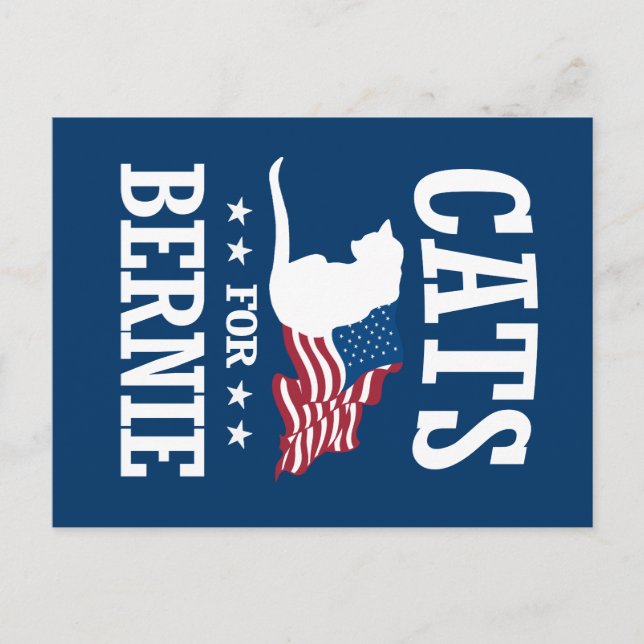 CATS FOR BERNIE SANDERS POSTCARD (Front)