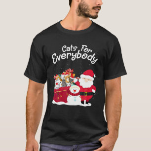 Cats For Everybody Cat Christmas Pajama Santa Ugly T-Shirt