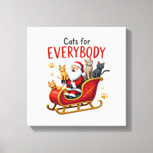 Cats For Everybody Cat Christmas Ugly Christmas Lo Canvas Print