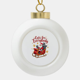 Cats For Everybody Cat Christmas Ugly Christmas Lo Ceramic Ball Christmas Ornament