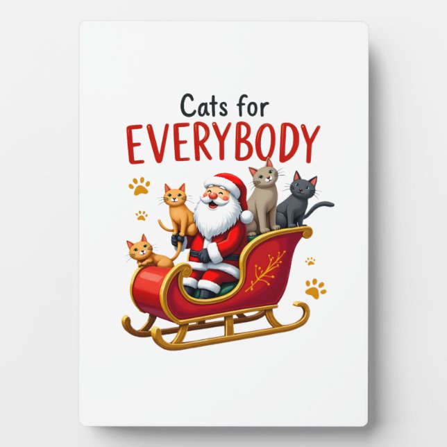 Cats For Everybody Cat Christmas Ugly Christmas Lo Plaque (Front)