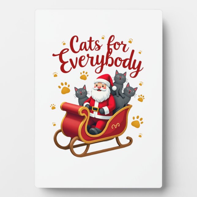 Cats For Everybody Cat Christmas Ugly Christmas Lo Plaque (Front)