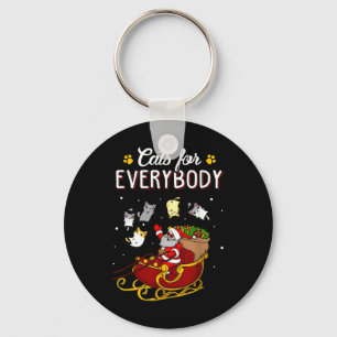 Cats For Everybody Christmas Cat Fun Christmas San Key Ring