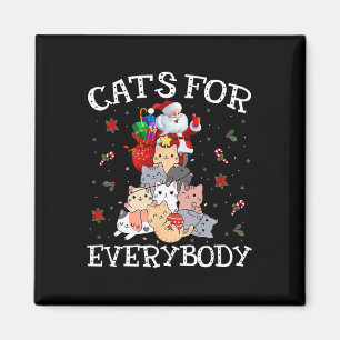 Cats For Everybody Christmas Cat Fun Santa Xmas Pa Magnet