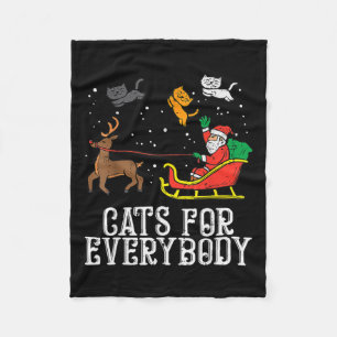 Cats For Everybody Christmas Cat Fun Xmas Women Sa Fleece Blanket