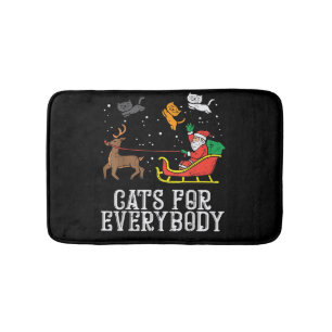 Cats For Everybody Christmas Cat Funny Women Santa Bath Mat