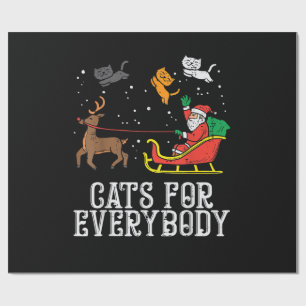 Cats For Everybody Christmas Cat Funny Women Santa Wrapping Paper