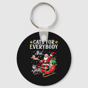 Cats For Everybody Christmas Cat Funny Xmas Men Wo Key Ring