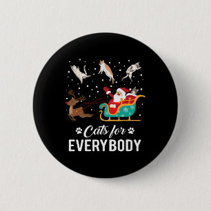 Cats For Everybody Christmas Cat Funny Xmas Santa 6 Cm Round Badge