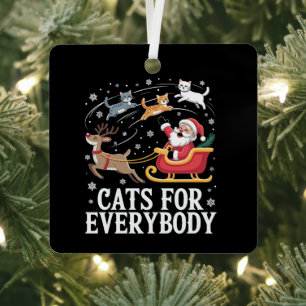 Cats For Everybody Christmas Cat Funny Xmas Santa Metal Tree Decoration
